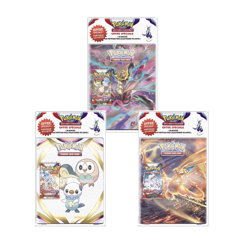 Pack portfolio 252 cartes + booster Écarlate et Violet Pokémon (modèle aléatoire)