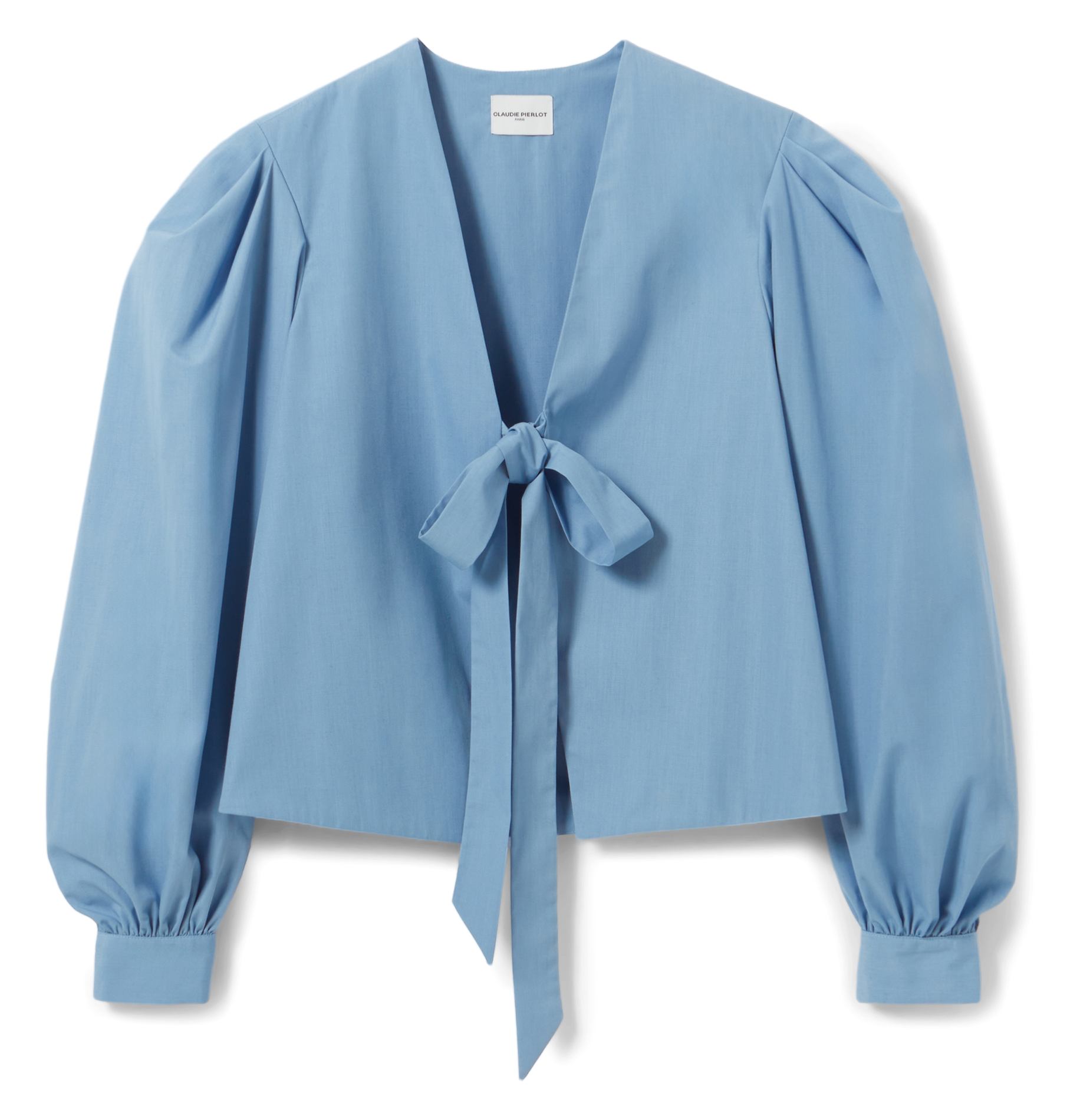 Blouse col V | Bleu