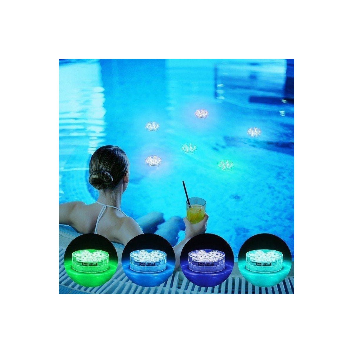 LED Ljus till bubbelbad, Pool, badkar. Vattentät, Water Candle
