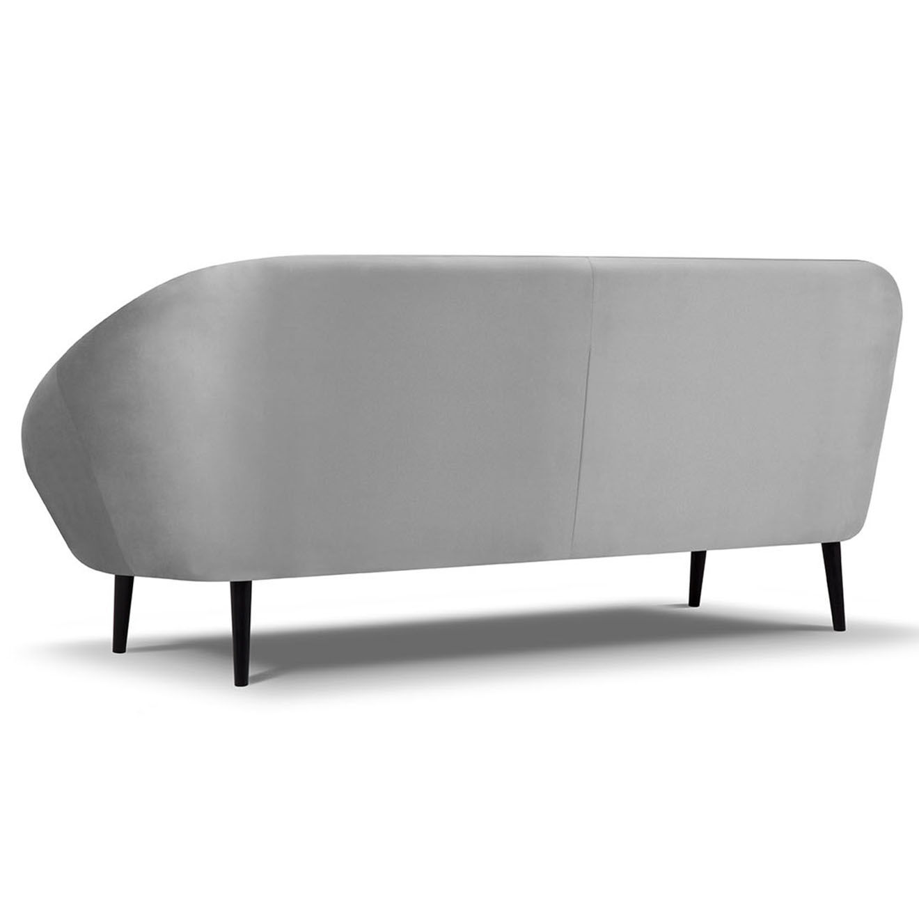 Mazzini Sofas Canapé velours petale 3 places gris clair - 222x90x92 cm