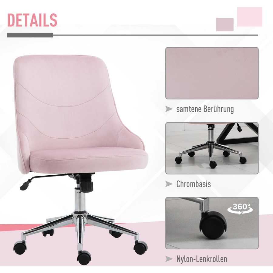 Vinsetto Bürostuhl mit Wippfunktion rosa