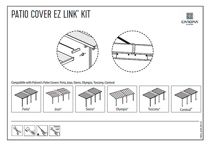 Kit de connexion blanc pour pergolas Canopia by Palram