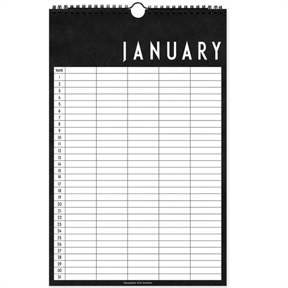 Monthly Planner Black - Design Letters → Luksusbaby.dk