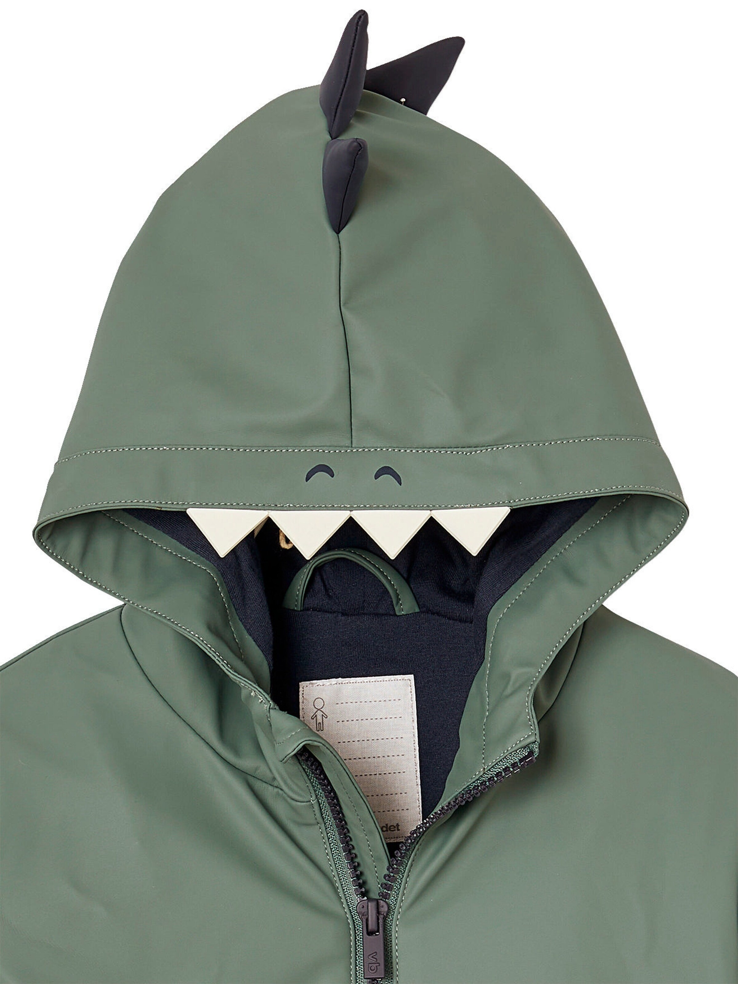 Vertbaudet Jungen Windjacke mit Kapuze, Dino salbeigrün