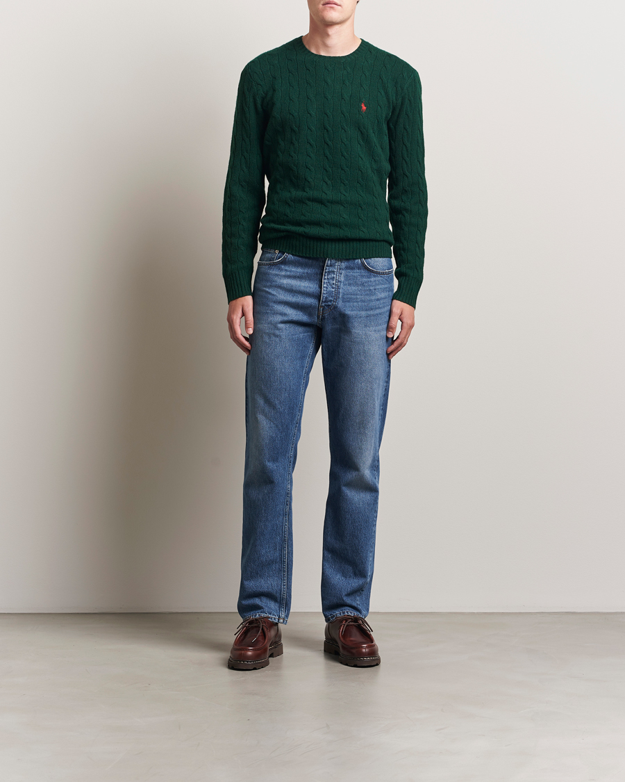 Polo Ralph Lauren Wool/Cashmere Cable Crew Neck Moss Agate