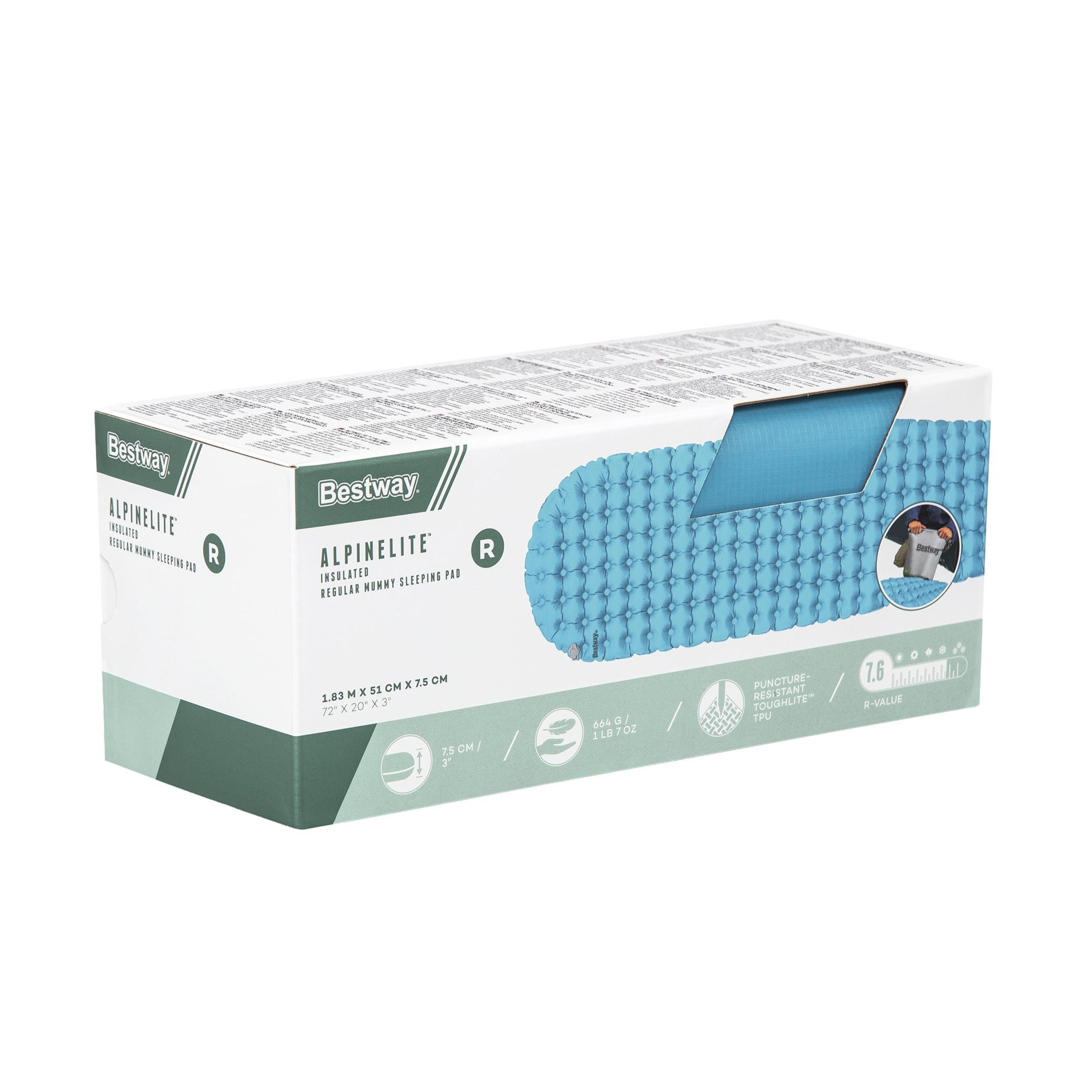 Isomatte AlpineLite für Mumienschlafsack 183 x 51 x 7 cm