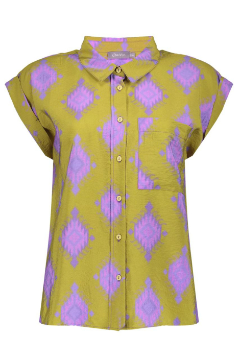 Geisha groene dames blouse