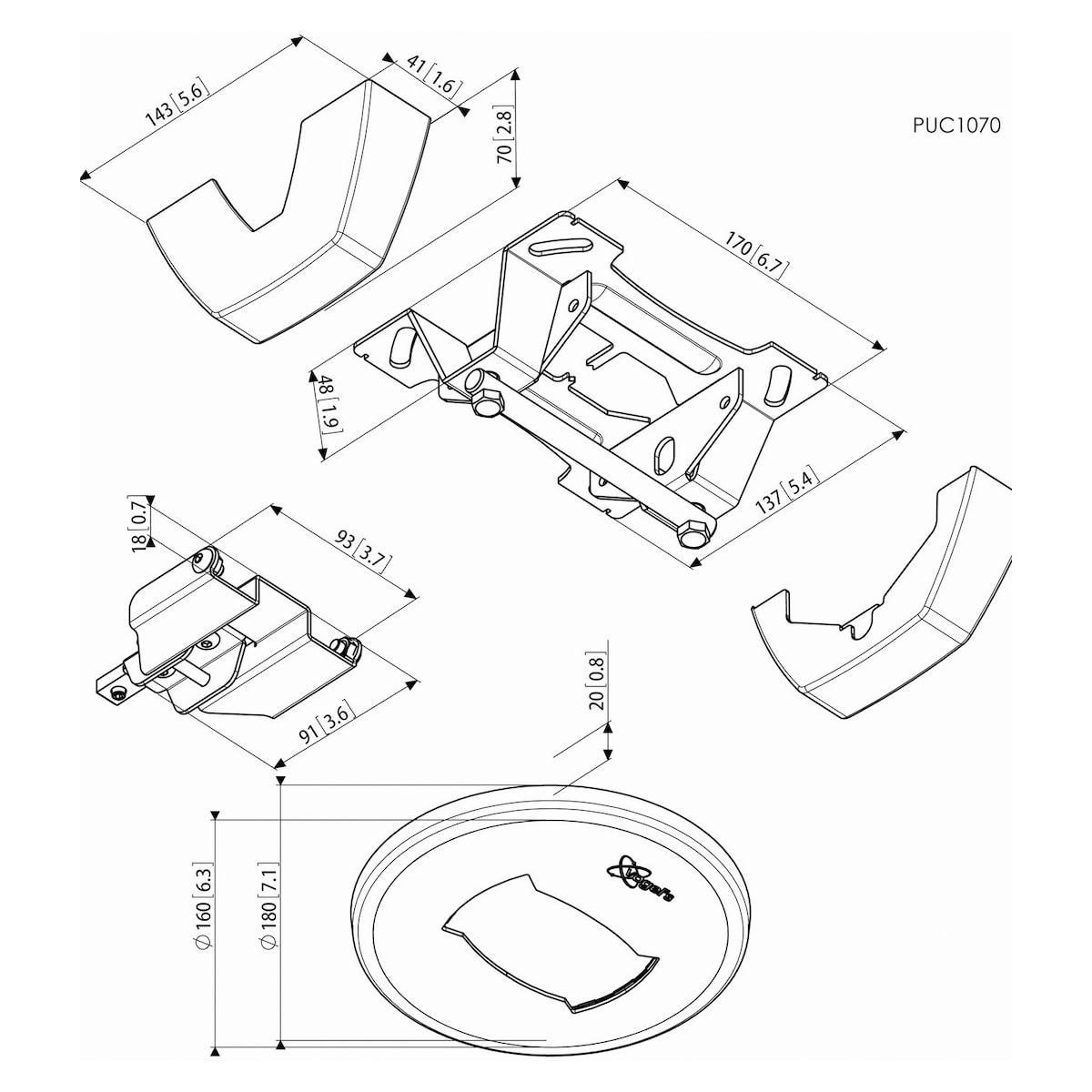 Vogel s Pro PUC 1070 flat takplate til skjerm