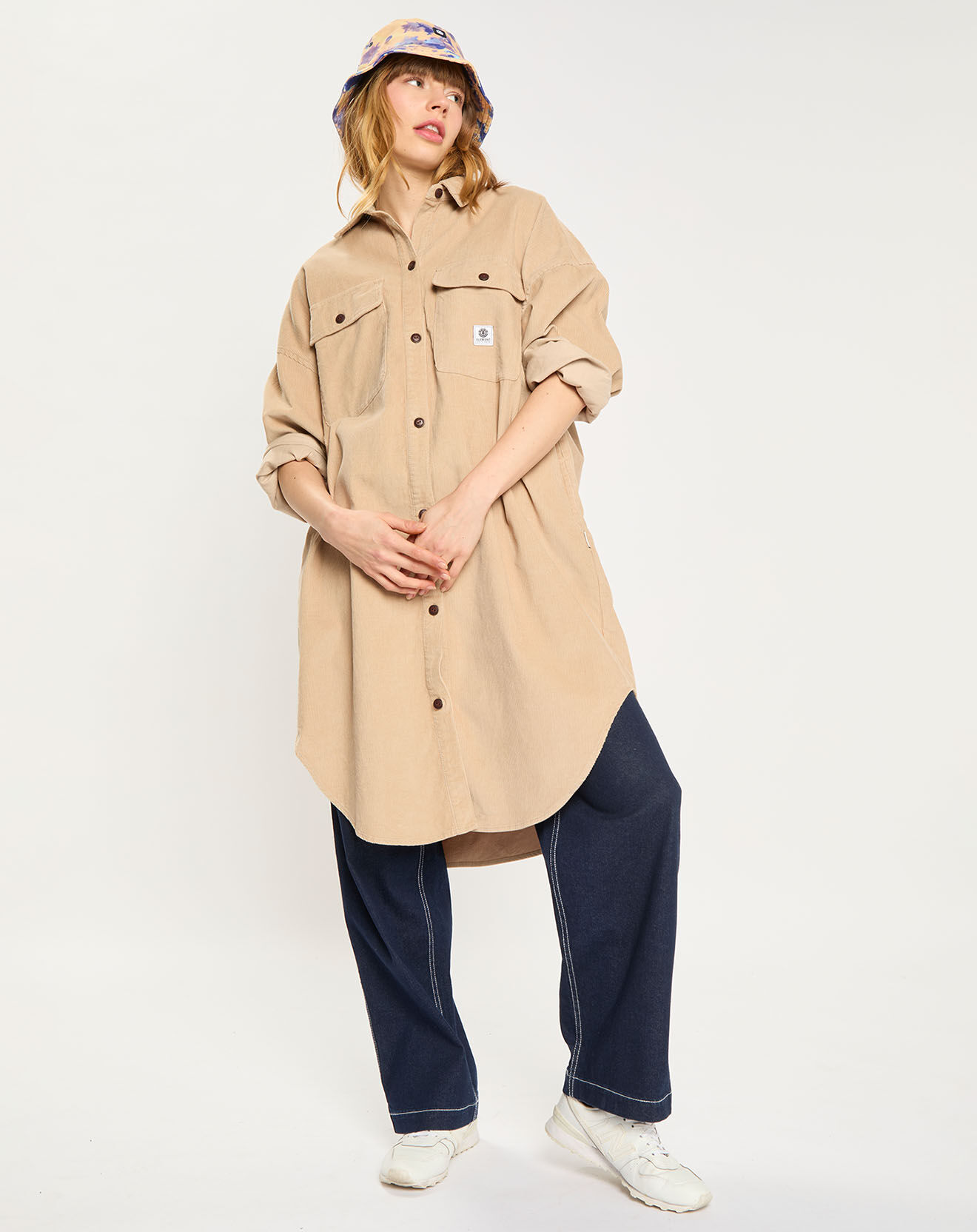 Element Veste surchemise en Velours milleraies Manitoba Cord beige foncé