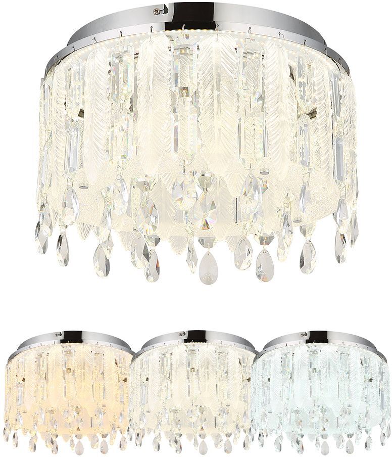 LED-Deckenleuchte - chrom - klar - K5 Glaskristalle - dimmbar