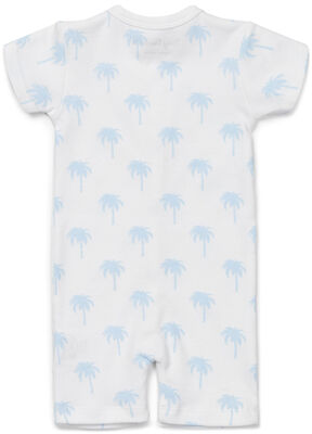 Tiny Treasure Summer Jumpsuit 2-Pack, White/Palm