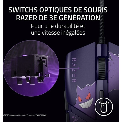 Souris Razer gaming avec fil Cobra Pokémon Gengar Edition
