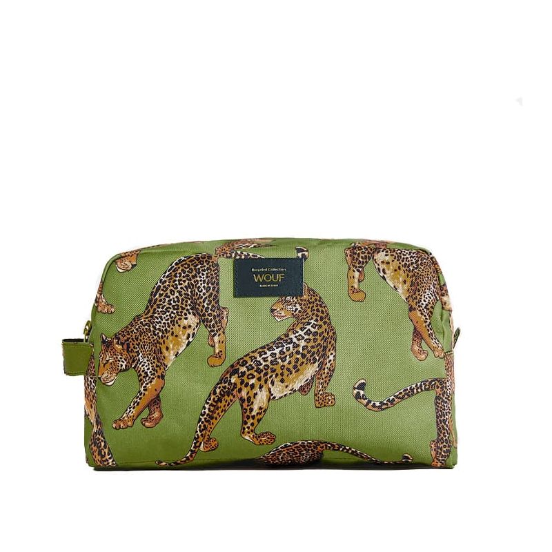 Trousse de toilette large 29,5 cm Olive Leopard