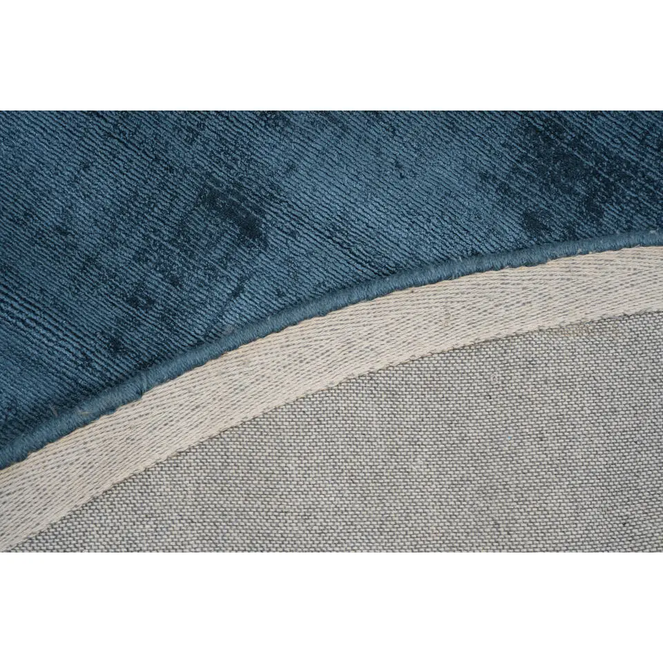 Dutch Lifestyle - Viscose - Vloerkleed - 115cm rond - Blauw
