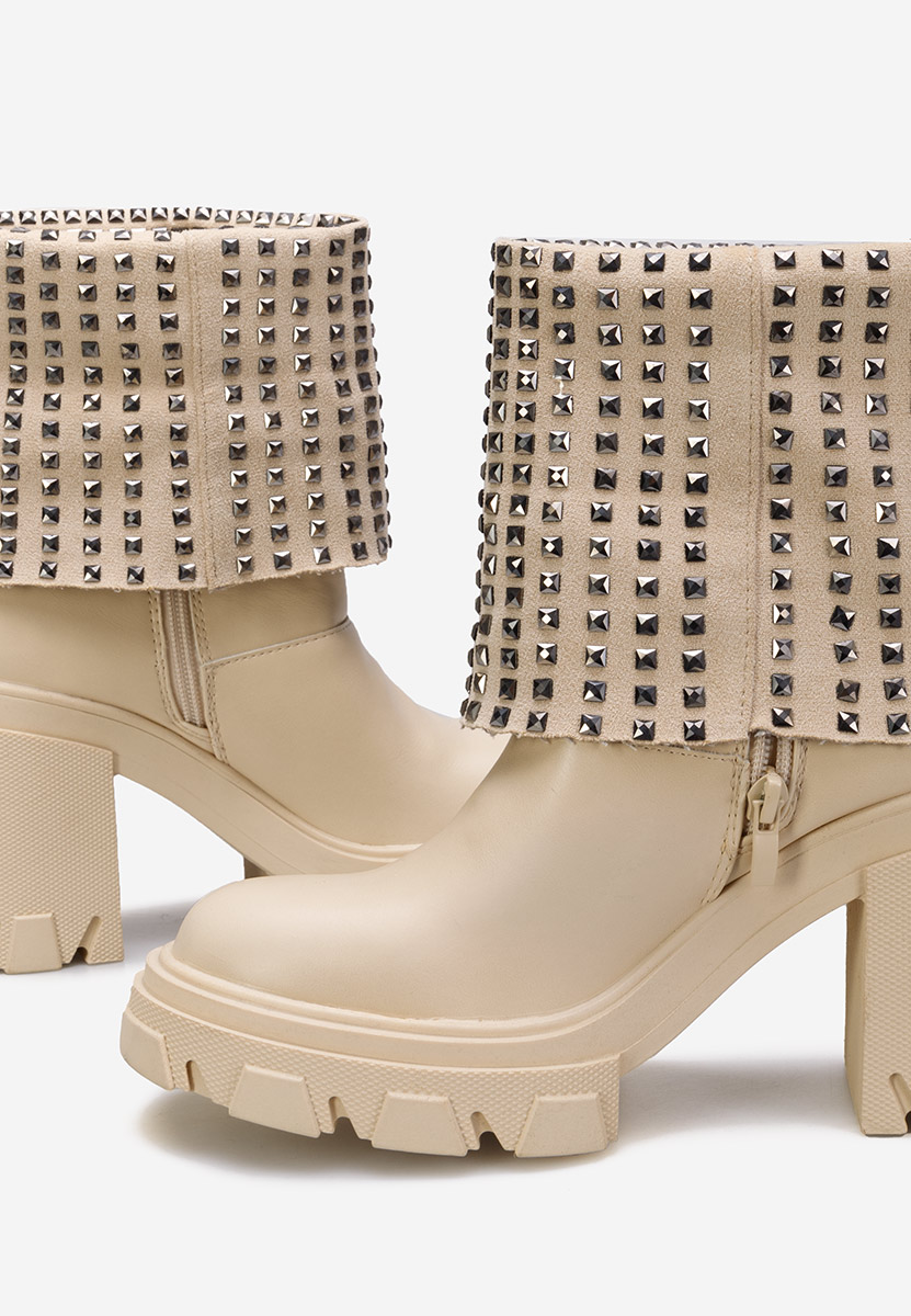 Bottes courtes femme beige Almasa