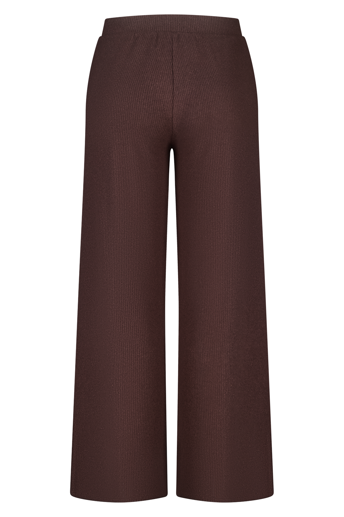Rechte broek met elastieke taille Donker bruin