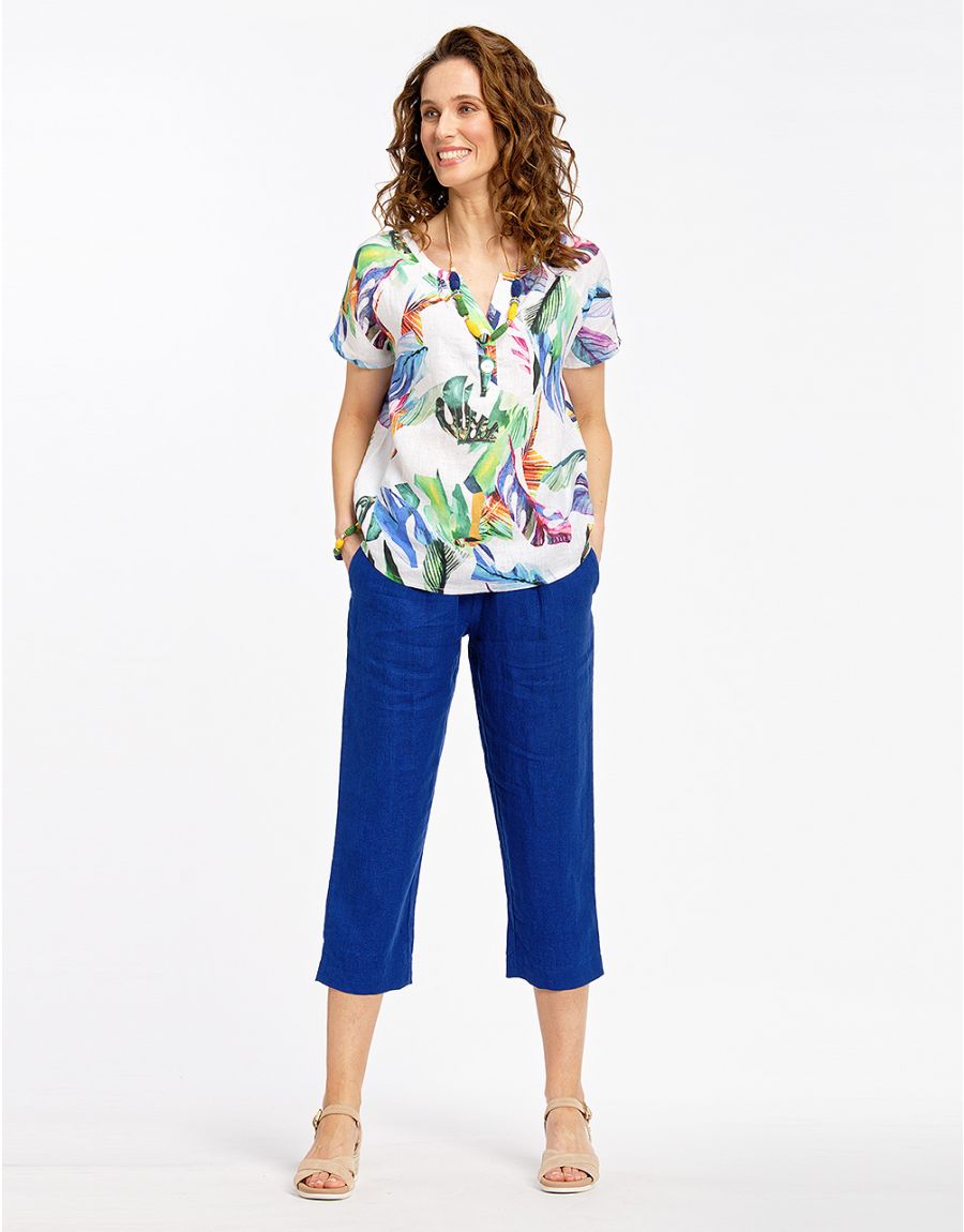 Blouse 100% lin imprimée