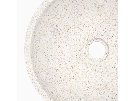 Vasque ronde en terrazzo blanc - Lyséa