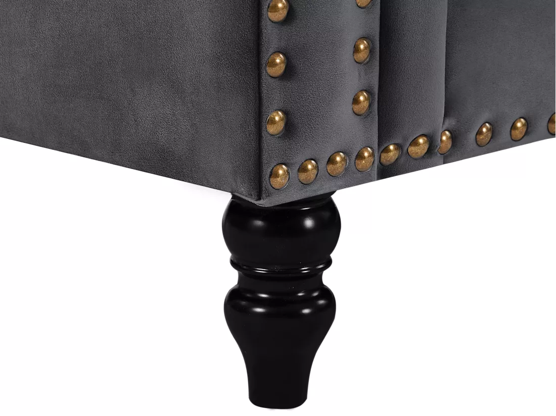 Canapé d'angle réversible en velours anthracite TURNER