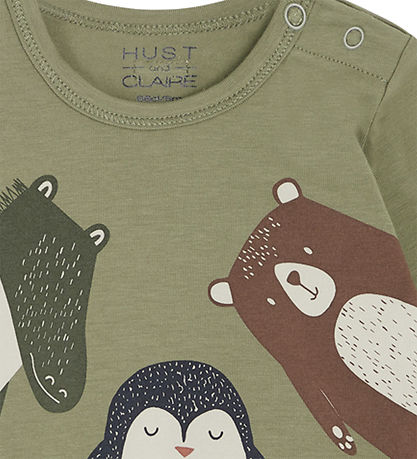 Hust and Claire Body L/æ - Buster - Turtle Green m. Tiere