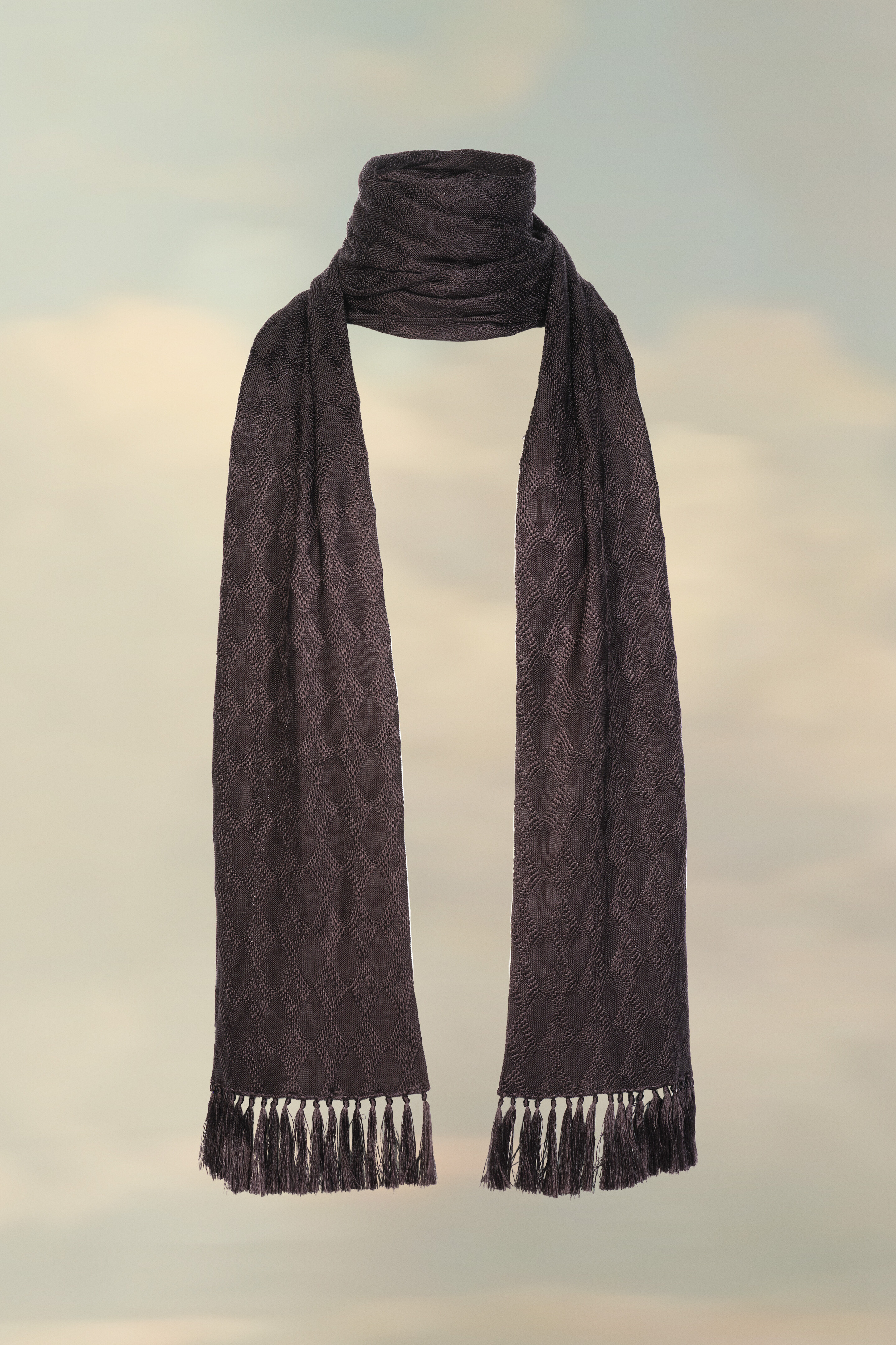 Longue écharpe en tricot Noir