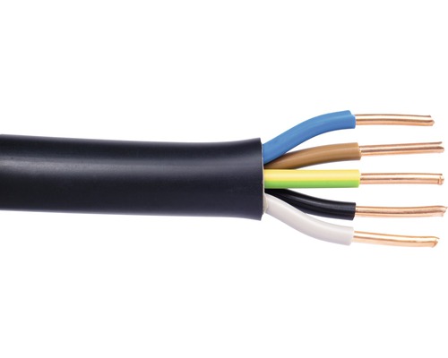 Ondergrondse kabel NYY-J 5x10 mm² zwart 20 m