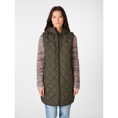 Damen-Trenchcoat 2in1 mit Weste, Oliv