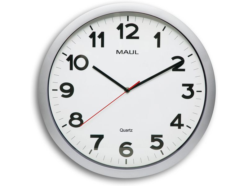 Maul Wanduhr MAULstep Ø 40 cm, Silber Analoge Uhr