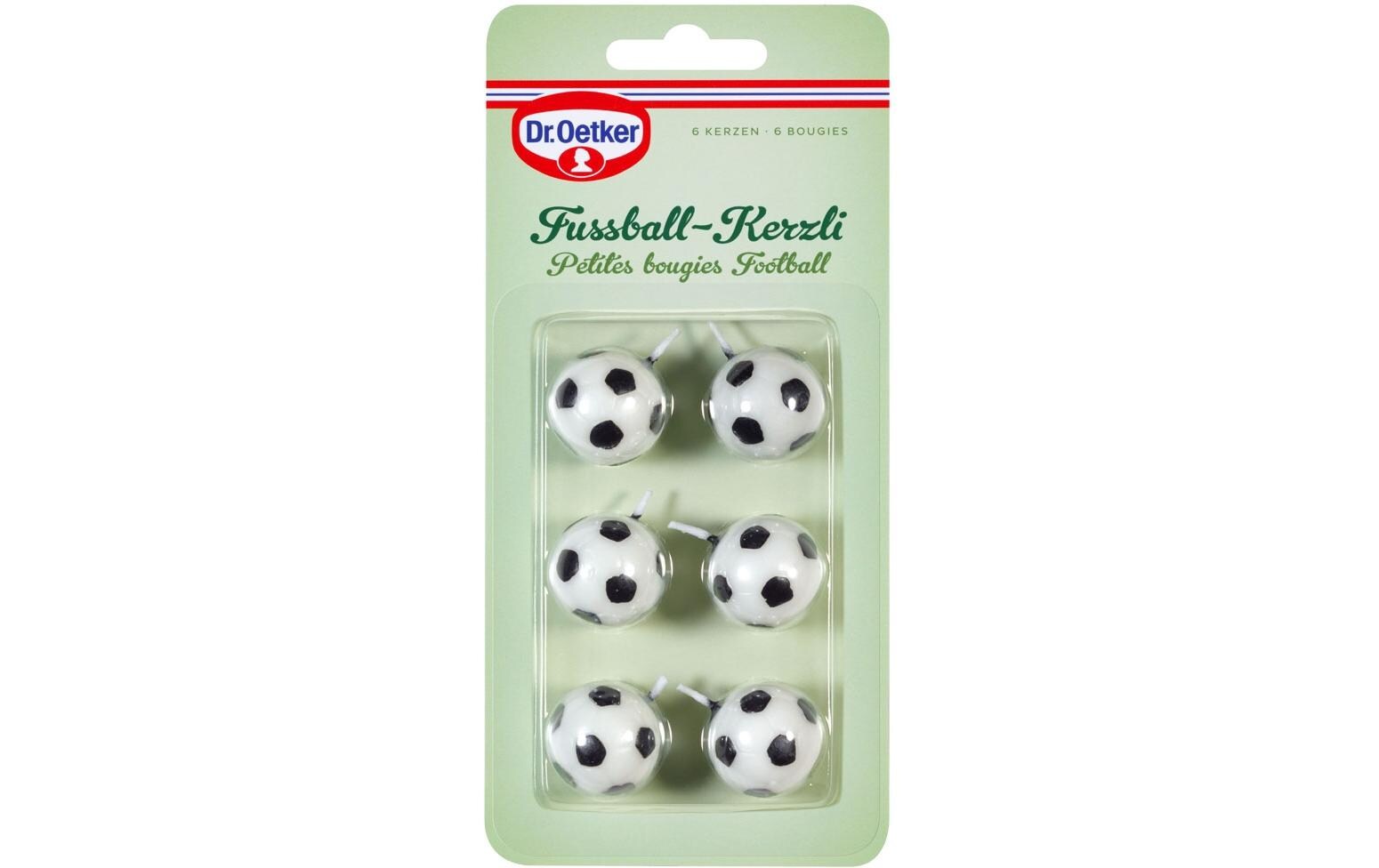Kerze Fussball 6 StückFussball-Kerzen für grosse und kleine Fussball-Fans
