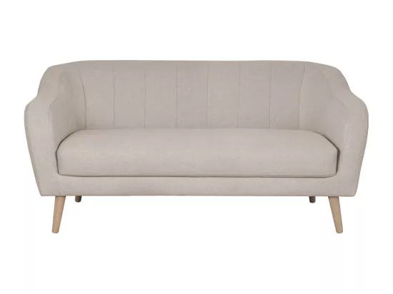 Canapé scandinave 2-3 places en tissu beige et bois clair ISIS