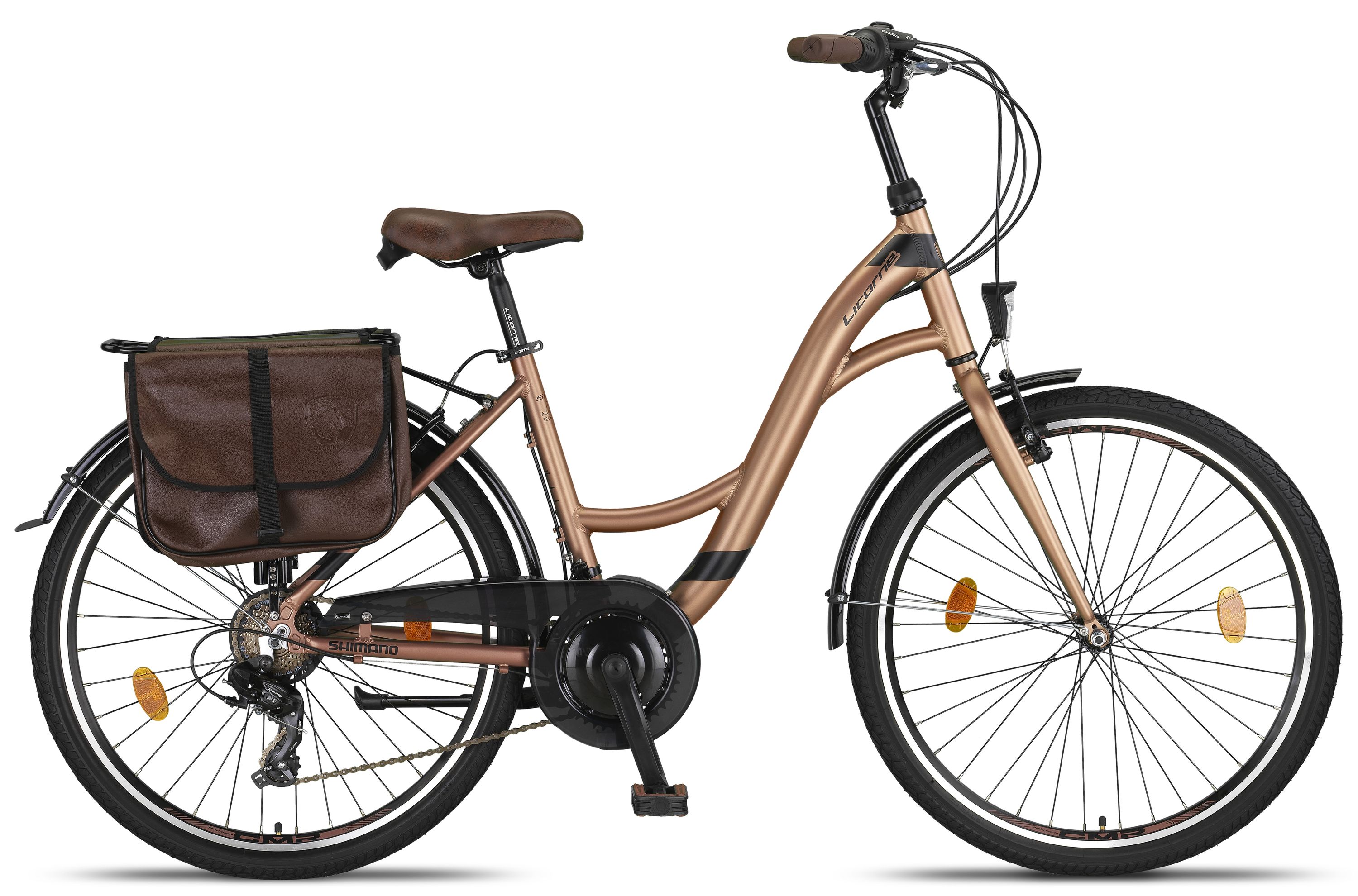 Licorne Bike Stella Plus Premium City Bike in Zoll Aluminium Fahrrad für Mädchen, Jungen, Herren und Damen - 21 Gang-Schaltung - Hollandfahrrad
