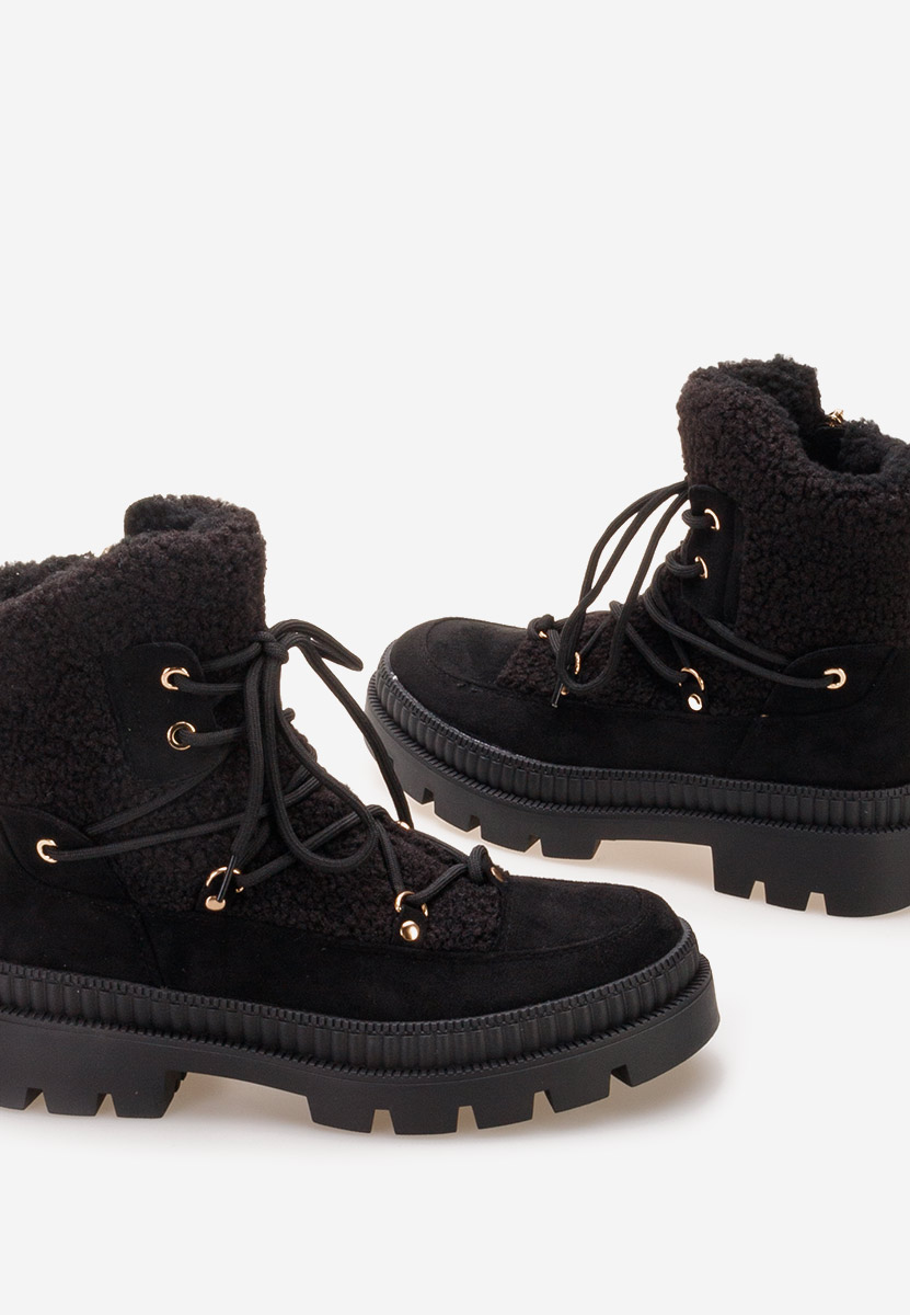 Bottines à lacets femme noirs Kataria