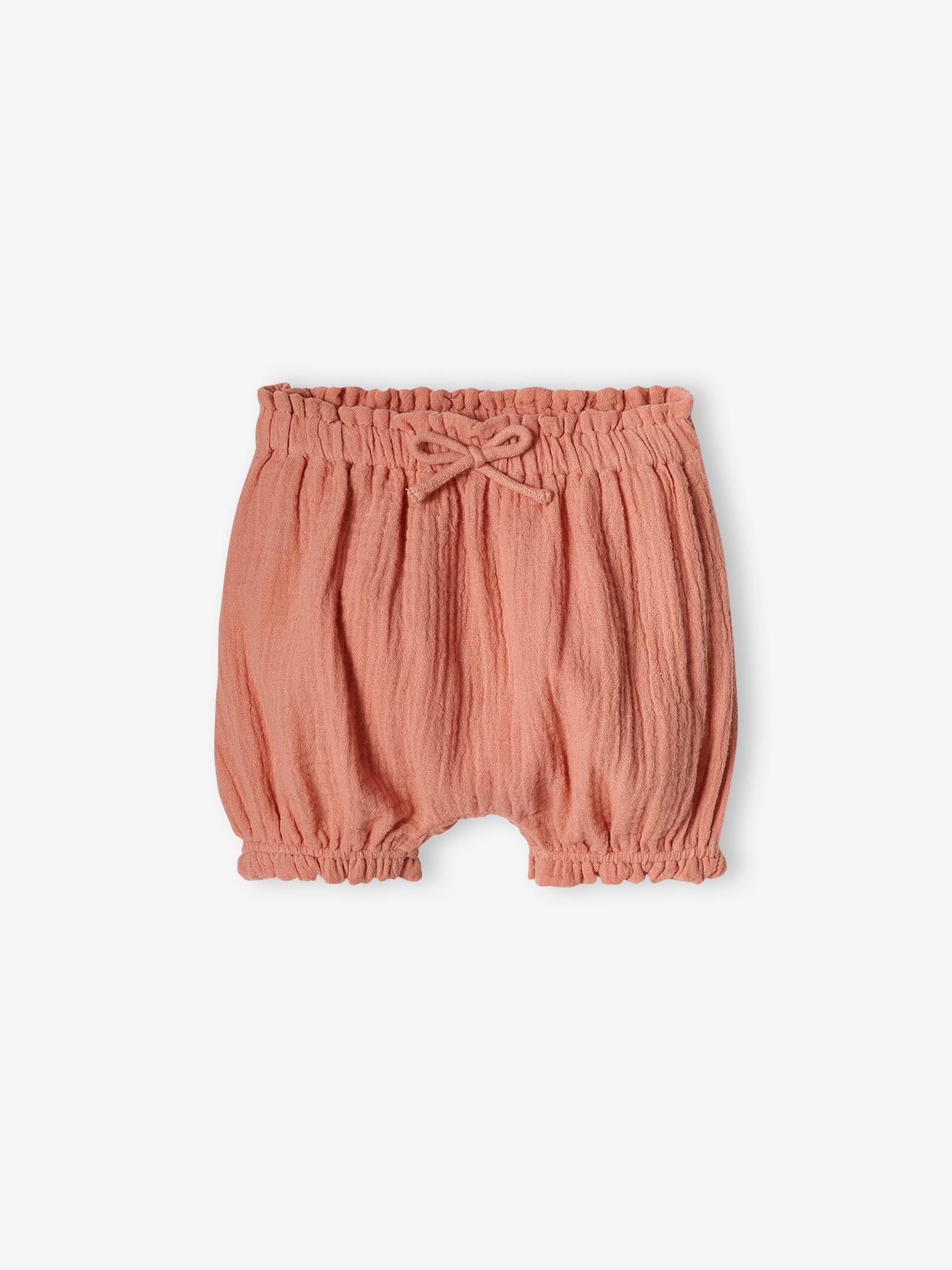 Lote com 2 calcinhas de chiffon de algodão coral para bebê