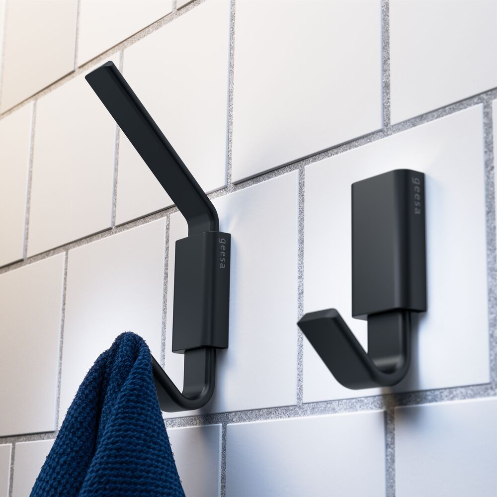 Geesa Frame handdoekhaak dubbel zwart