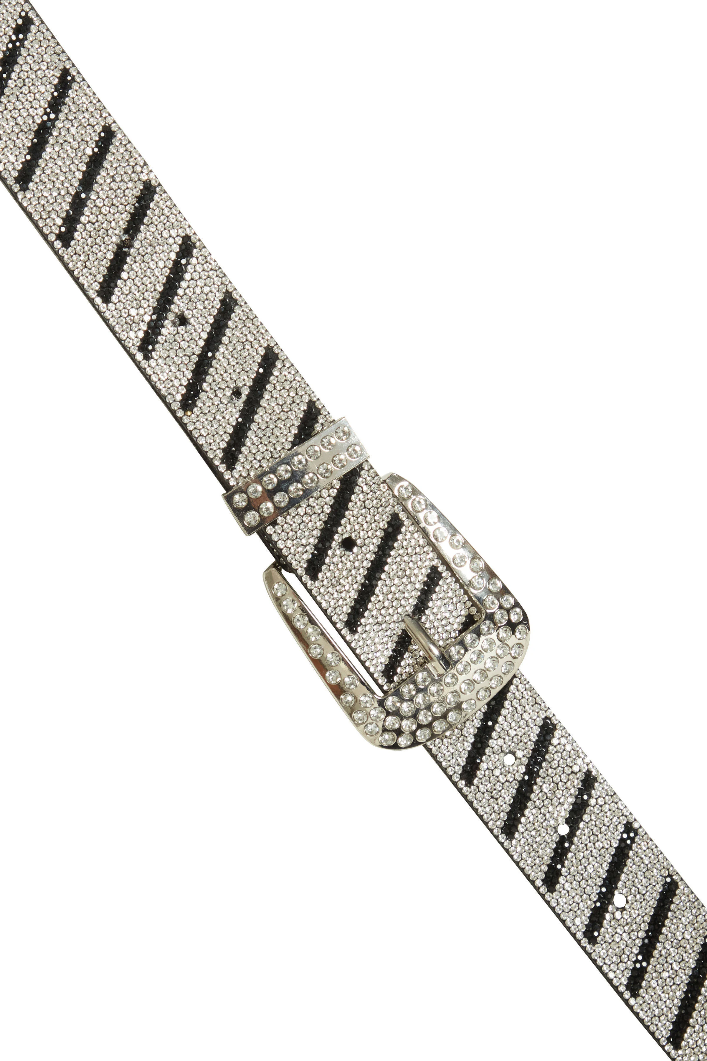 ICHI riem met glitters IACARRIE zilverkleurig