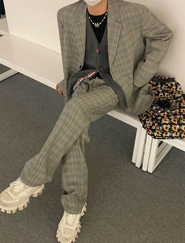 MRCYC - Geruite blazer / Wijde pantalon