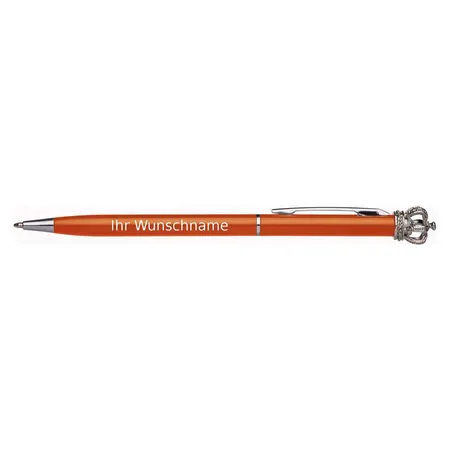 Macma Drehkugelschreiber aus Metall mit Krone, orange