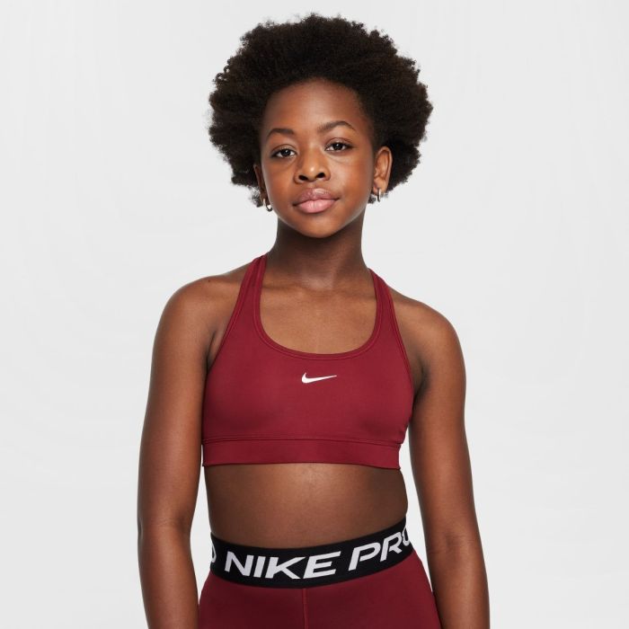 Nike Junior BH Dri-FIT Swoosh Sports Bra Rød