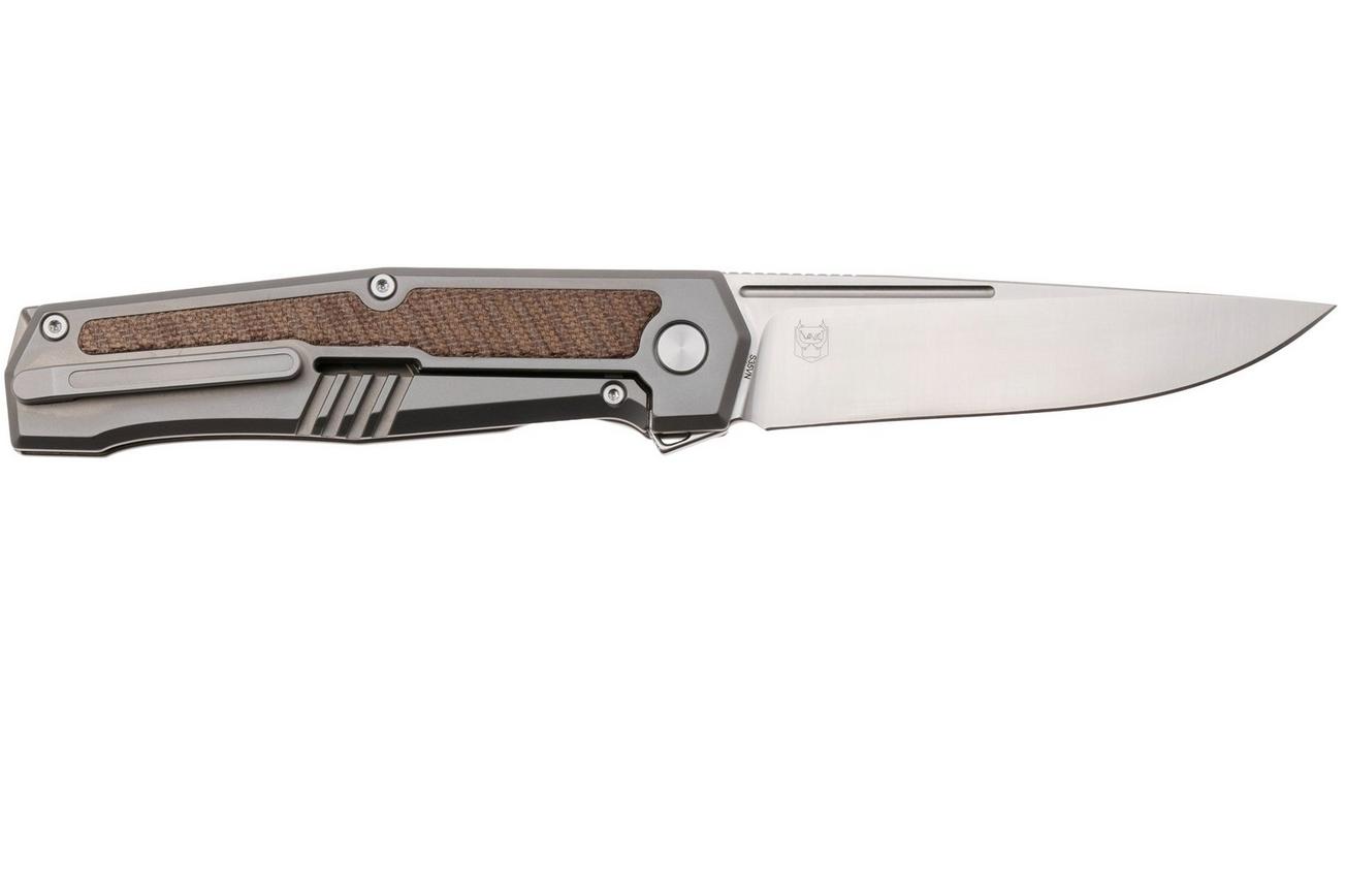 Real Steel Rokot Premium 7645N Satin S35VN, Titanium Natural Micarta Inlay, zakmes
