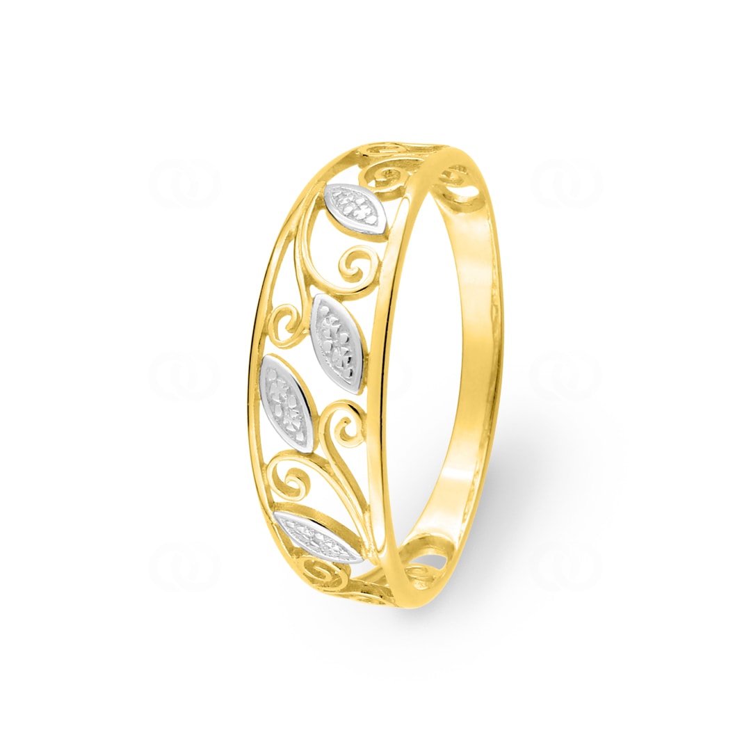 Ring 375/9 K Gelbgold bicolor mit Ornament