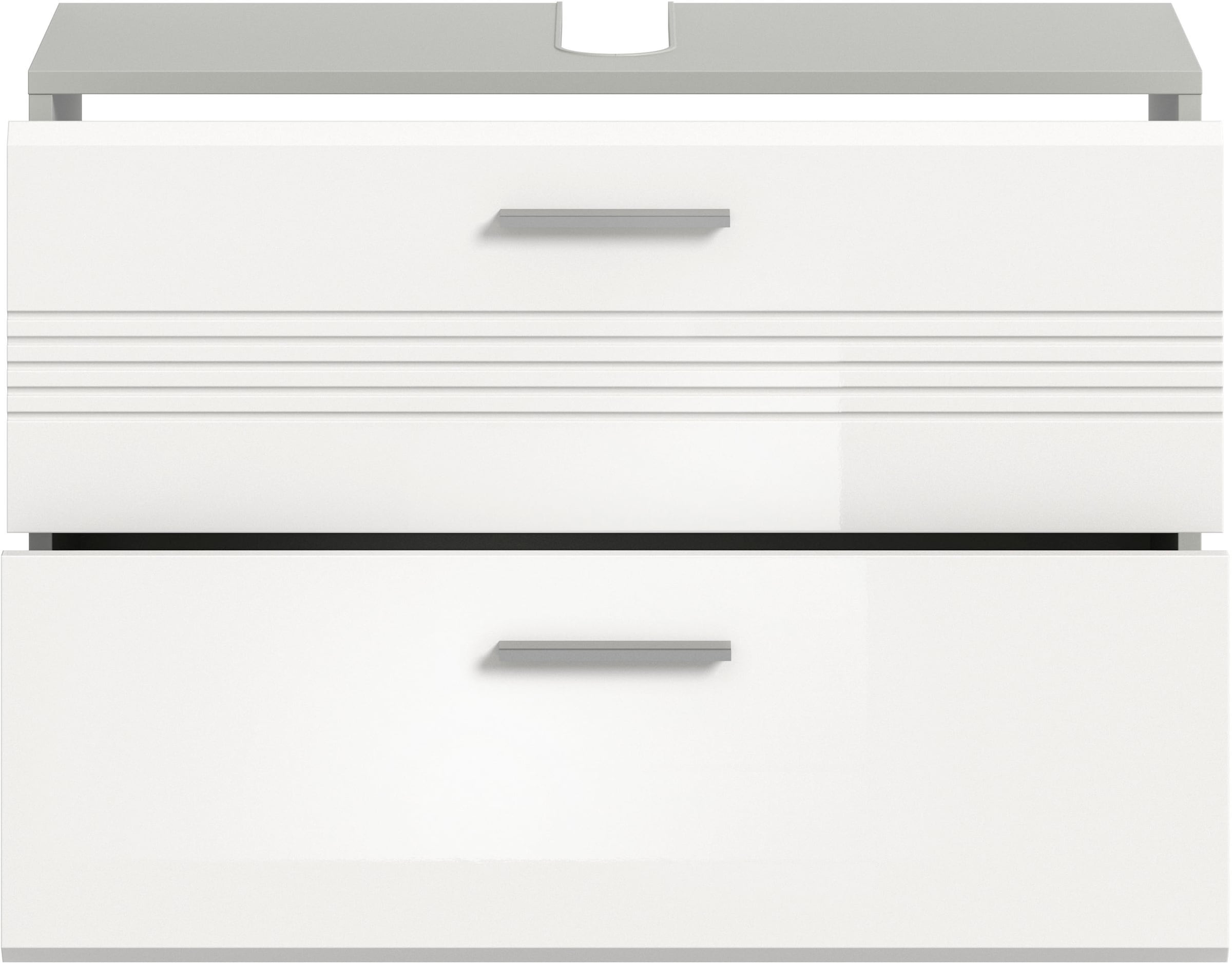 welltime Waschbeckenunterschrank »Calcio, Breite 80 cm, 2 Schubkästen, davon einer geteilt,« MDF Front, Badschrank, Bad-Möbel, Badezimmer