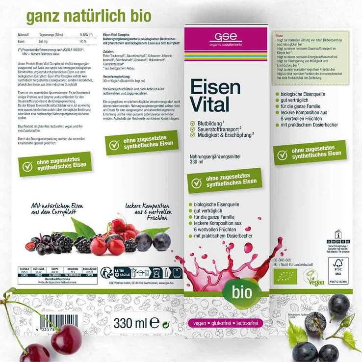 Eisen Vital Complex Bio Flüssigkeit zum Einnehmen, 330 ml