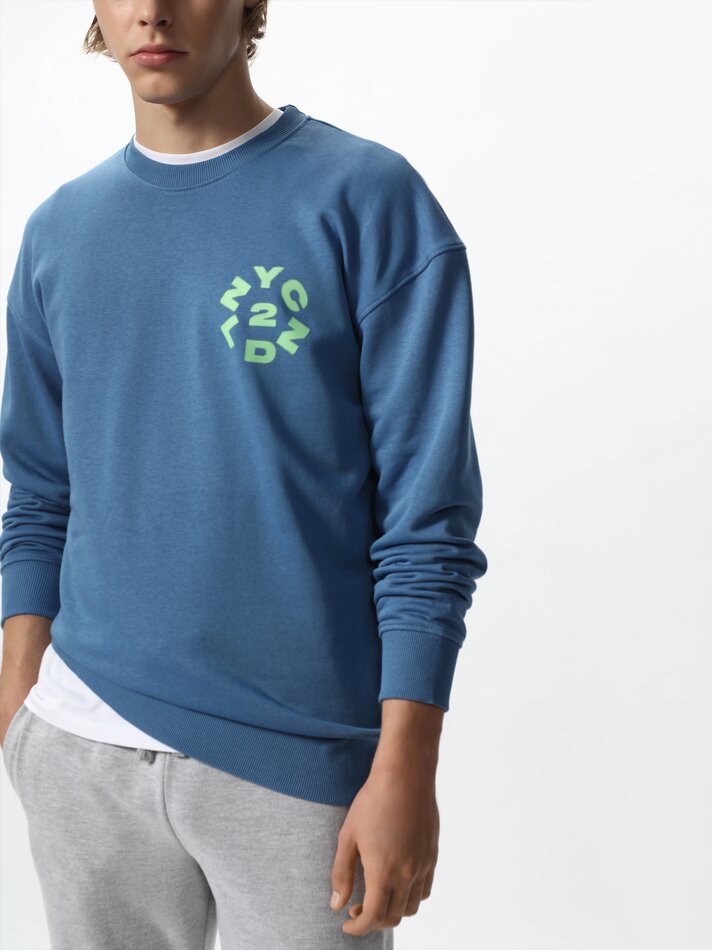 Moletom estampado - Azul