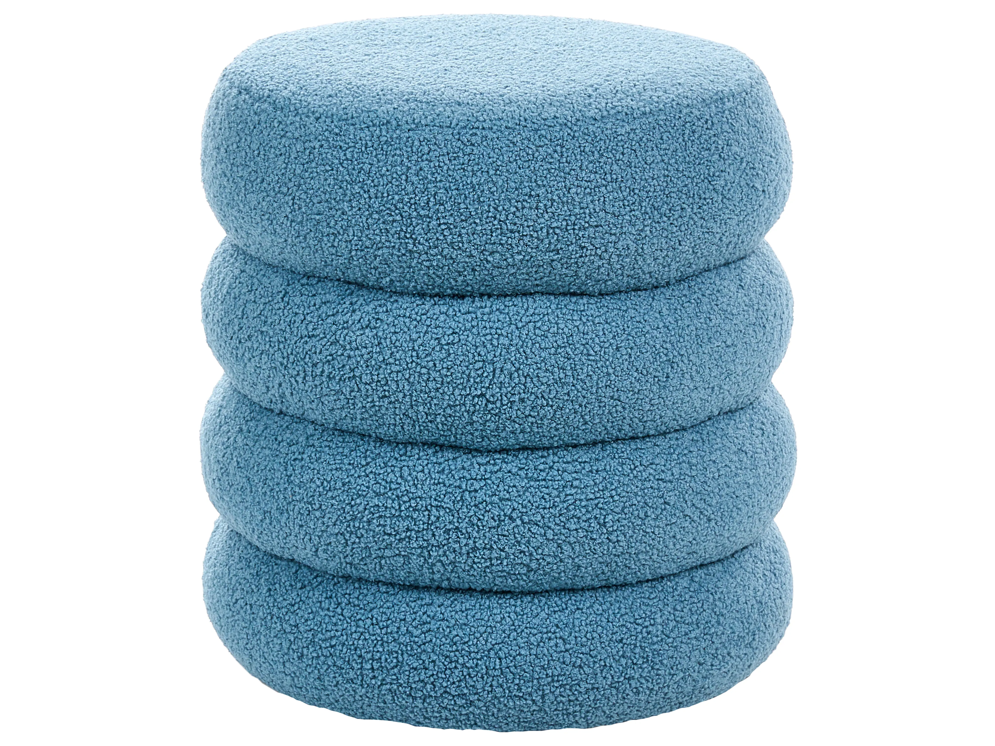 Poef SUMPTER Bouclé Blauw