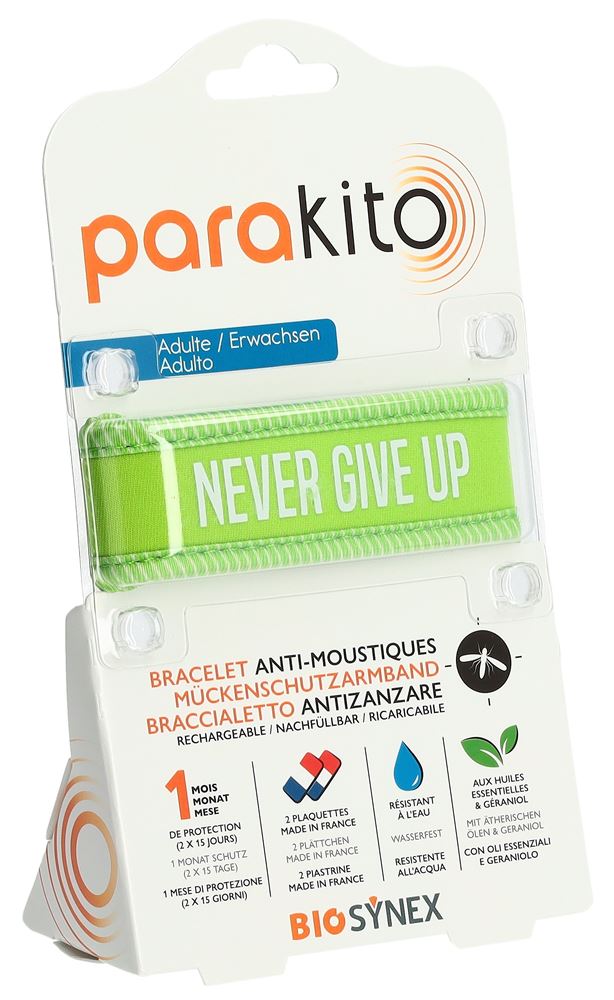 PARAKITO Armband Erwachsene<br>1 Stück, Never Give Up grün