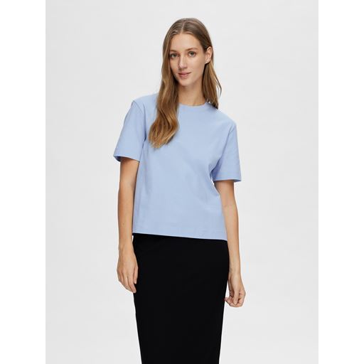 Selected Femme Essential Boxy T-shirt, Cashmere Blue, S