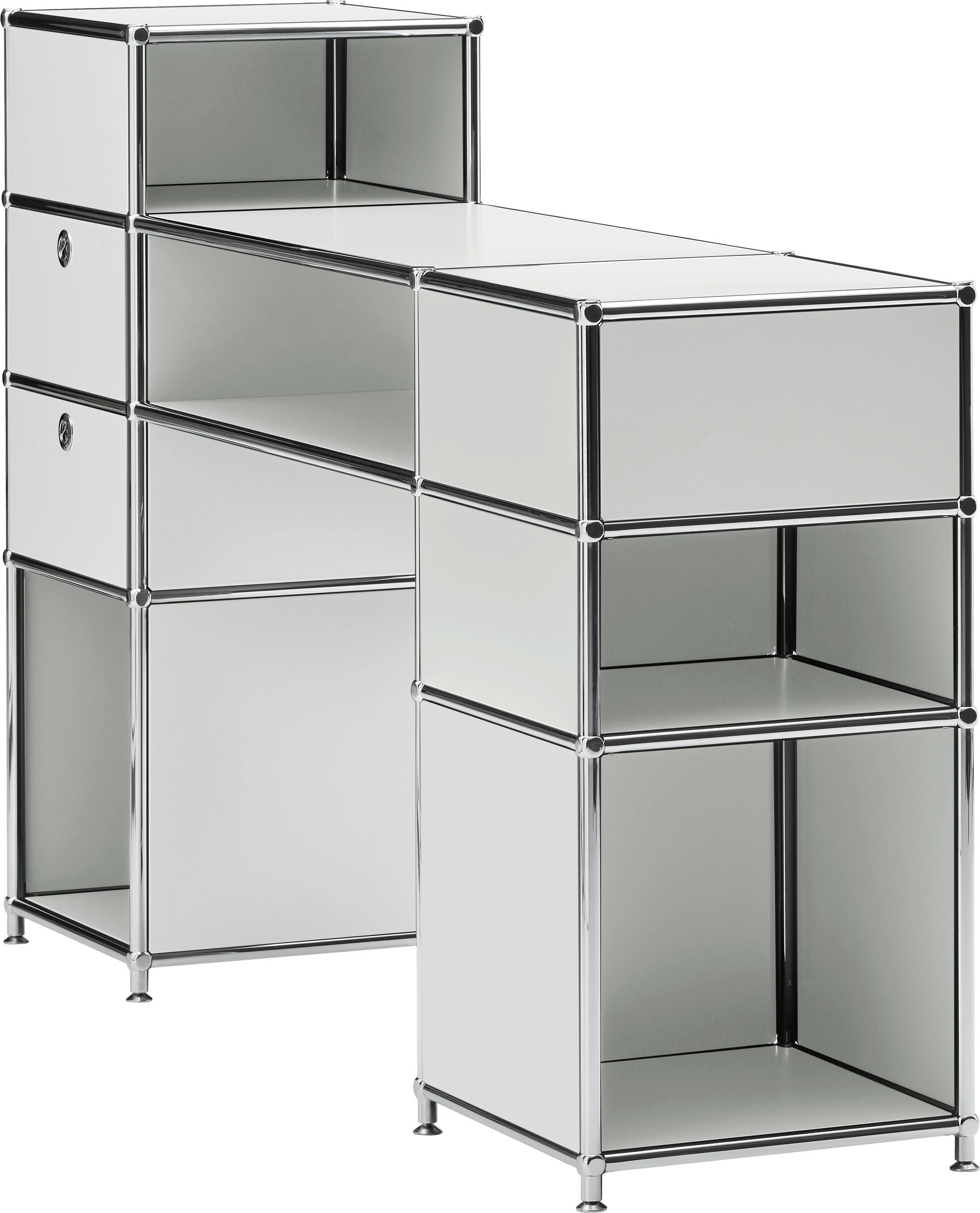FLEXCUBE Schreibtisch - Hellgrau / B: 152.0 cm x T: 40.0 cm x H: 100.0 cm