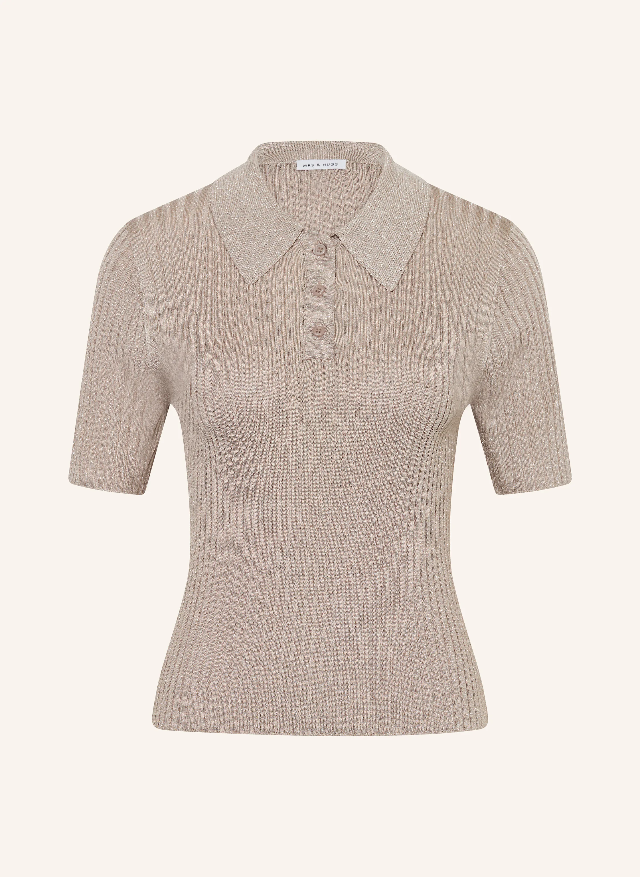 MRS & HUGS Strick-Poloshirt mit Glitzergarn