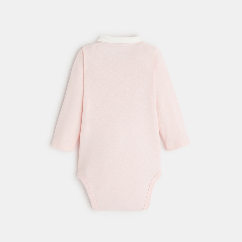 Body manches longues pois rose naissance