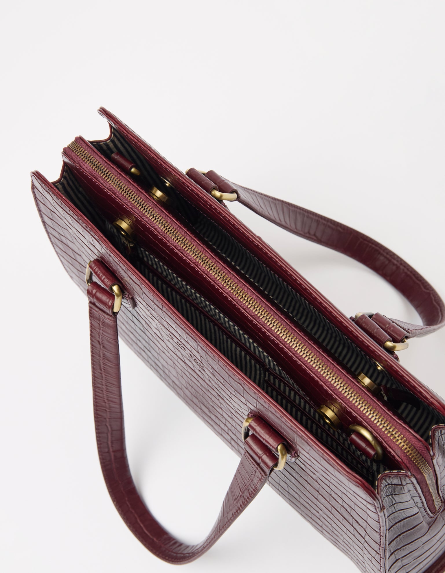 Blair - Dark Cherry Croco Print Leather